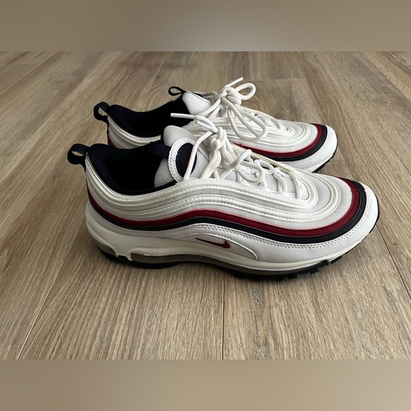 Nike Air Max 97 White Red Blue Sneakers - Picture 4 of 14